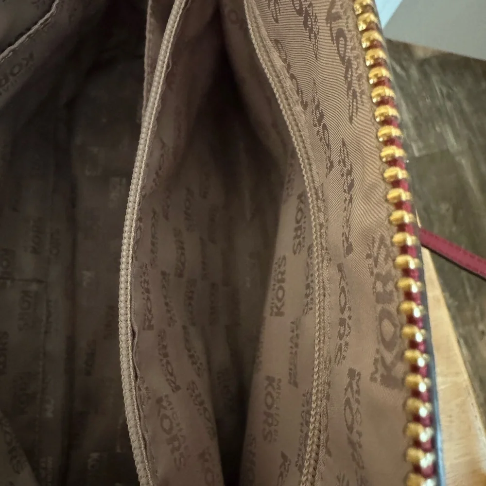 Michael Kors Red and Brown Handbag